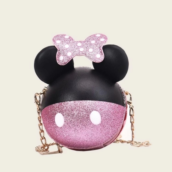 Other - 🎉HP🎉Girls Pink Glitter Cartoon Crossbody Bag